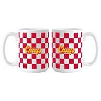 Kansas City Chiefs 2-Pack 15oz. Checkered Wordmark Mug Set