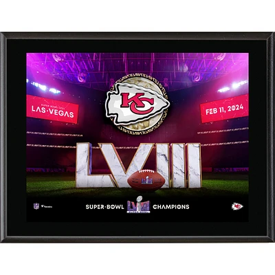 Plaque sublimée des champions du Super Bowl LVIII des Chiefs de Kansas City 10" x 13"