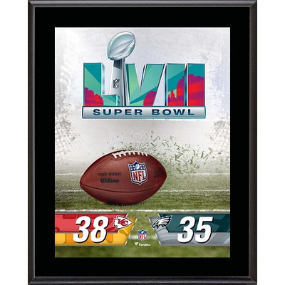 Plaque sublimée Kansas City Chiefs contre Philadelphia Eagles Super Bowl LVII 10,5" x 13"