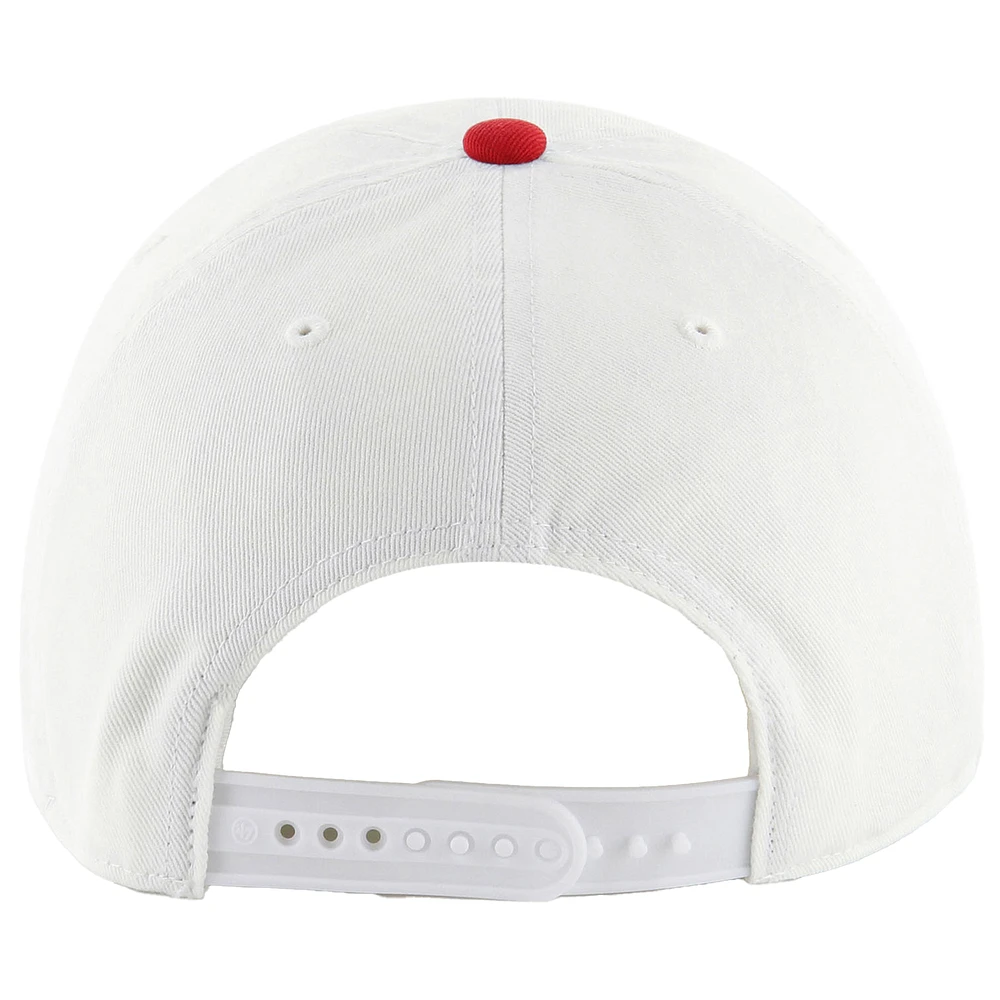 Men's '47  White/Red Kansas City Chiefs Double Header Clean Up Adjustable Hat