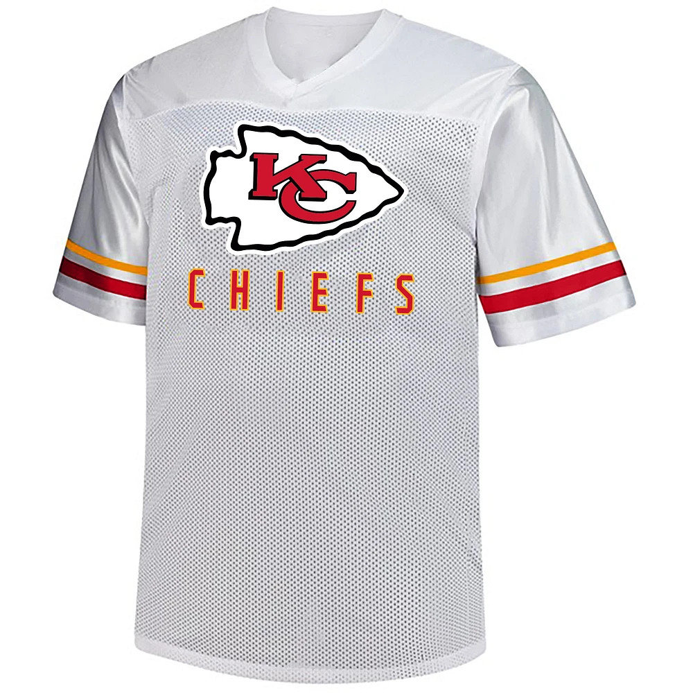 Men's Fanatics Travis Kelce White Kansas City Chiefs Big & Tall V-Neck Fashion Jersey