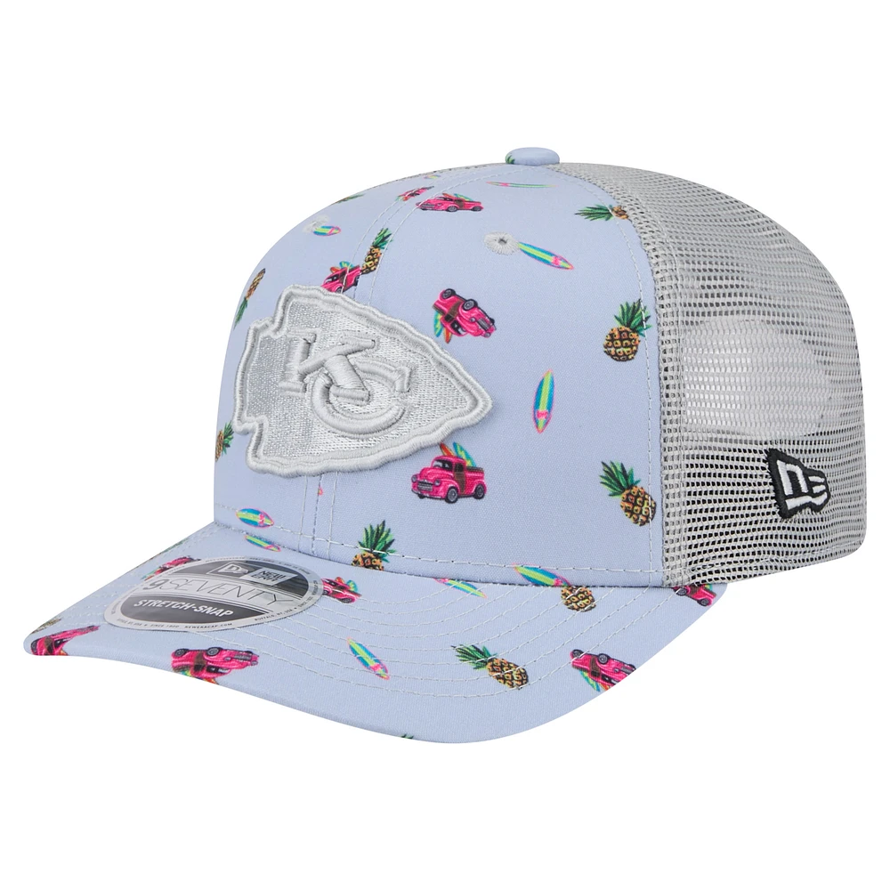 Men's New Era Light Blue Kansas City Chiefs Adventure Surfboard 9SEVENTY Adjustable Hat