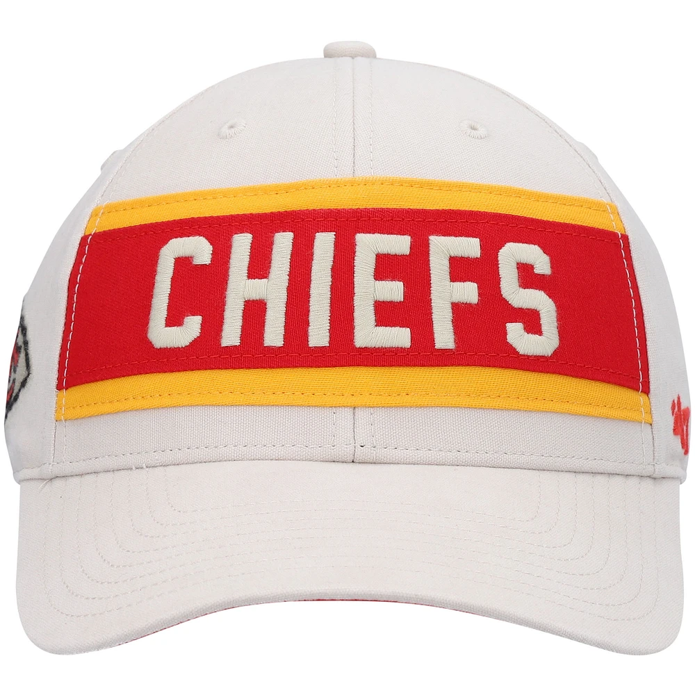 Men's '47 Cream Kansas City Chiefs Crossroad MVP Adjustable Hat