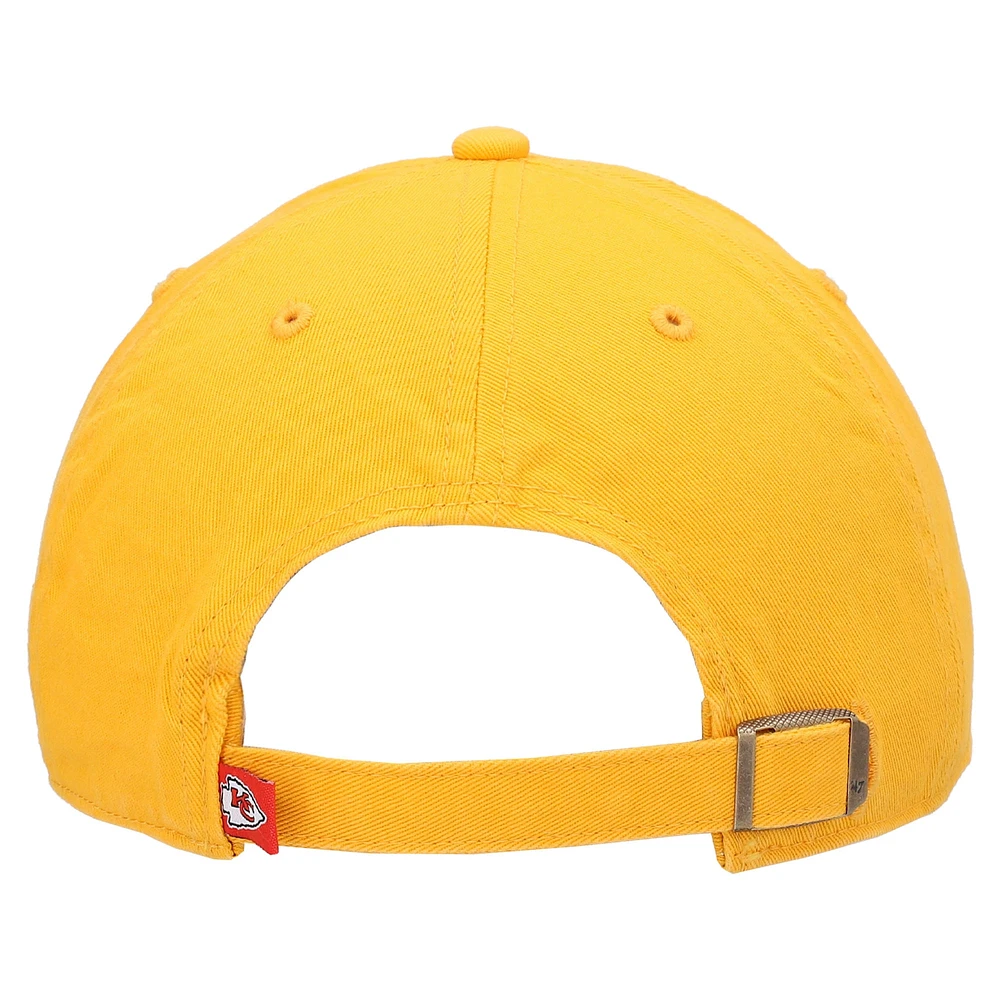 Men's '47 Gold Kansas City Chiefs Clean Up Script Adjustable Hat