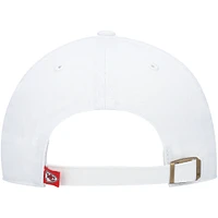 Men's '47 White Kansas City Chiefs Logo Clean Up Adjustable Hat