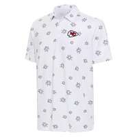 Men's Antigua White Kansas City Chiefs Fireworks Polo