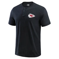 Men's Darius Rucker Collection by Fanatics Black Kansas City Chiefs Washed Henley T-Shirt