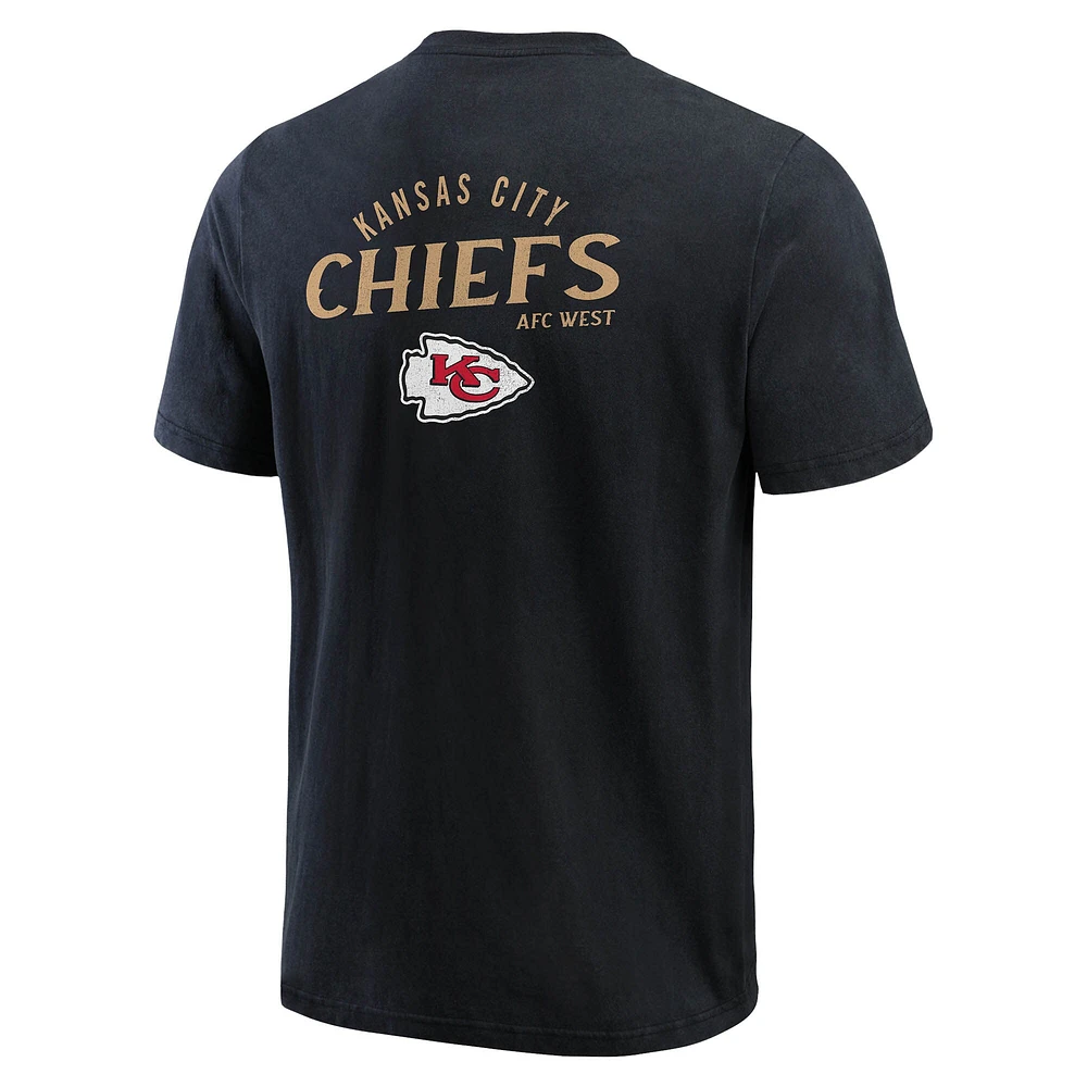 Men's Darius Rucker Collection by Fanatics Black Kansas City Chiefs Washed Henley T-Shirt