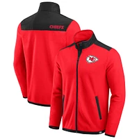 Veste polaire à fermeture éclair intégrale pour homme de la collection Darius Rucker Fanatics, color block, rouge, Kansas City Chiefs