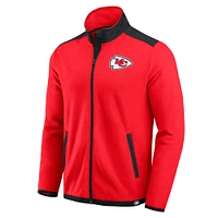 Veste polaire à fermeture éclair intégrale pour homme de la collection Darius Rucker Fanatics, color block, rouge, Kansas City Chiefs
