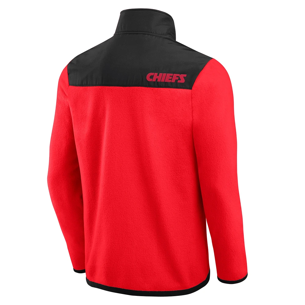 Veste polaire à fermeture éclair intégrale pour homme de la collection Darius Rucker Fanatics, color block, rouge, Kansas City Chiefs