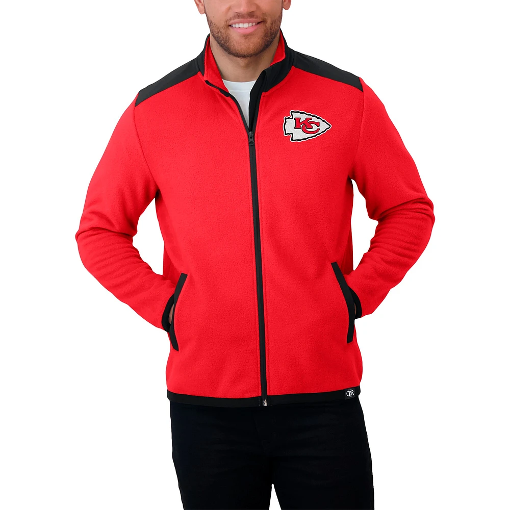 Veste polaire à fermeture éclair intégrale pour homme de la collection Darius Rucker Fanatics, color block, rouge, Kansas City Chiefs