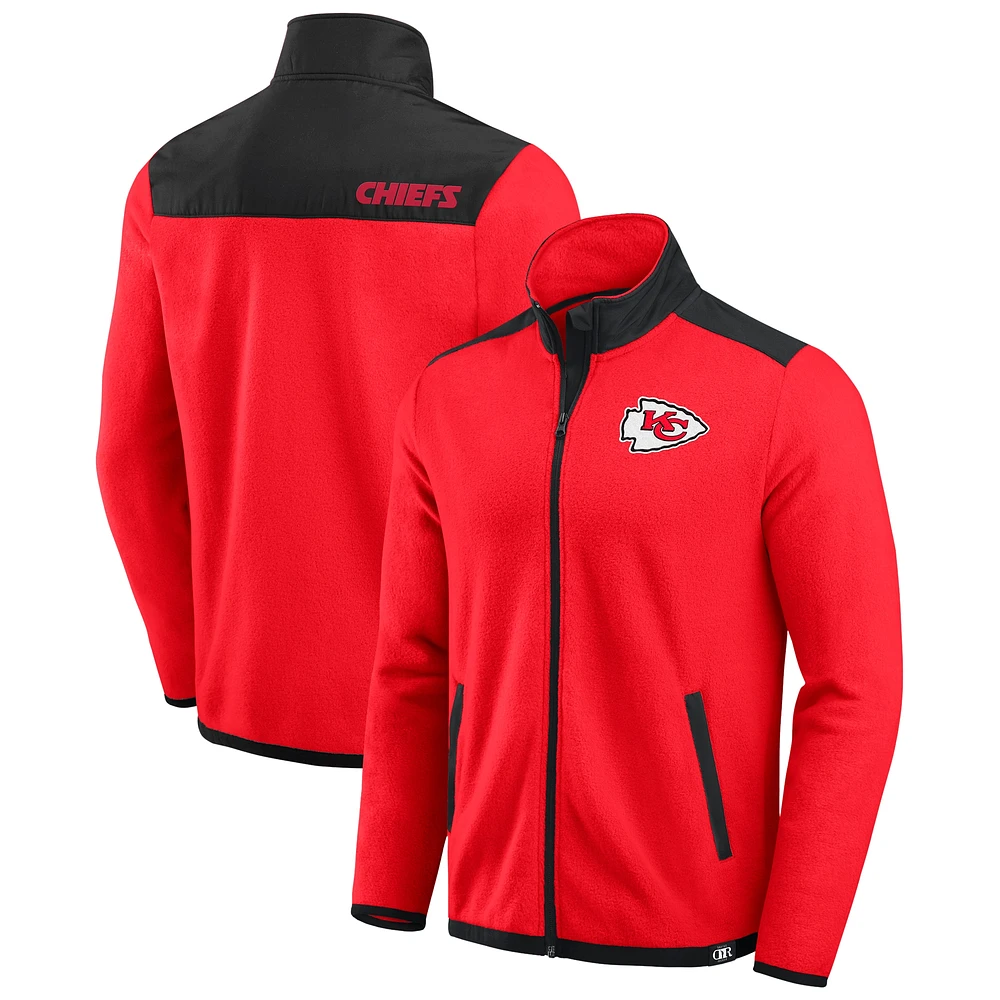Veste polaire à fermeture éclair intégrale pour homme de la collection Darius Rucker Fanatics, color block, rouge, Kansas City Chiefs