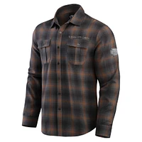 Chemise boutonnée à manches longues classique en flanelle pour homme de la collection Darius Rucker Fanatics Tan Kansas City Chiefs