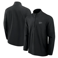 Men's Fanatics Black Kansas City Chiefs Front Office Micro Tonal Quarter-Zip Pullover