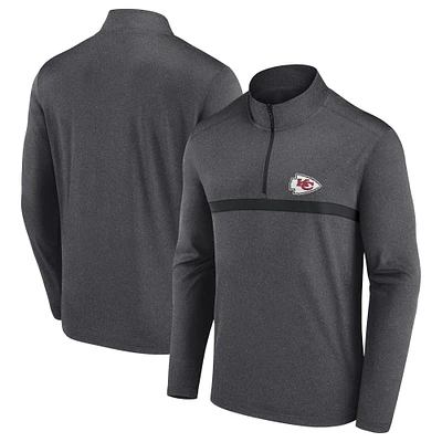 Pull à fermeture éclair quart de tour Fanatics pour homme, couleur charbon, Kansas City Chiefs