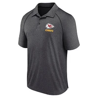 Polo raglan Making Waves pour homme Fanatics Heather Charcoal Kansas City Chiefs