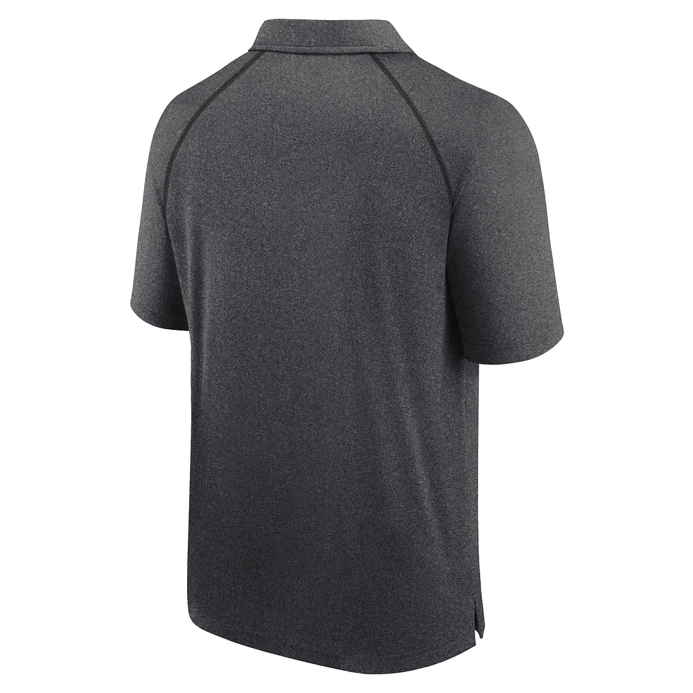 Polo raglan Making Waves pour homme Fanatics Heather Charcoal Kansas City Chiefs