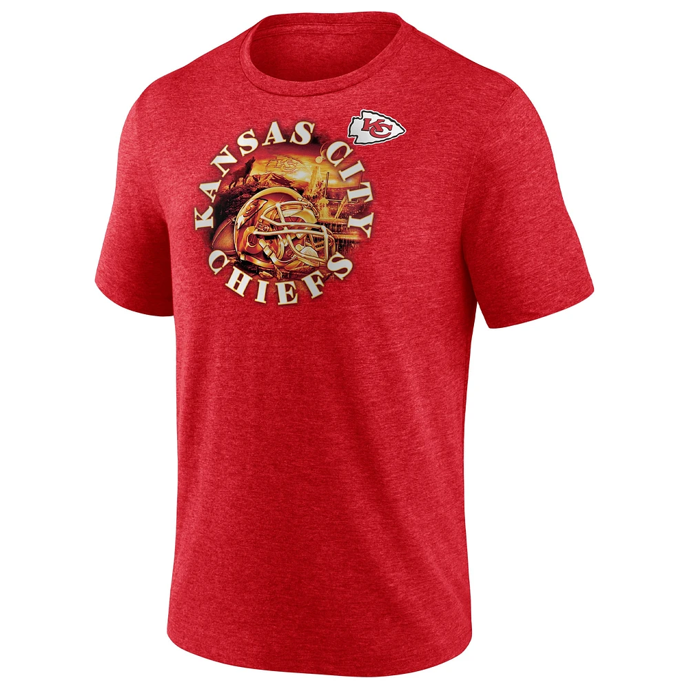 Men's Fanatics Heathered Red Kansas City Chiefs Sporting Chance T-Shirt