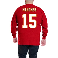 Men's Fanatics Patrick Mahomes Red Kansas City Chiefs Big & Tall Thermal Waffle Long Sleeve T-Shirt