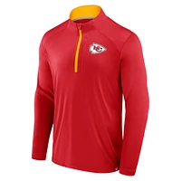 Men's Fanatics Red Kansas City Chiefs Defender Long Sleeve Quarter-Zip Jacket