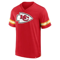 Men's Fanatics  Red Kansas City Chiefs Jersey Tackle V-Neck T-Shirt