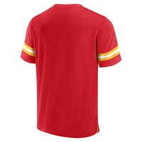 Men's Fanatics  Red Kansas City Chiefs Jersey Tackle V-Neck T-Shirt
