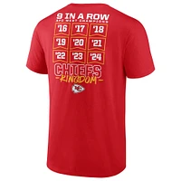 Men's Fanatics Red Kansas City Chiefs Nine-Straight AFC West Division Champions Big & Tall T-Shirt