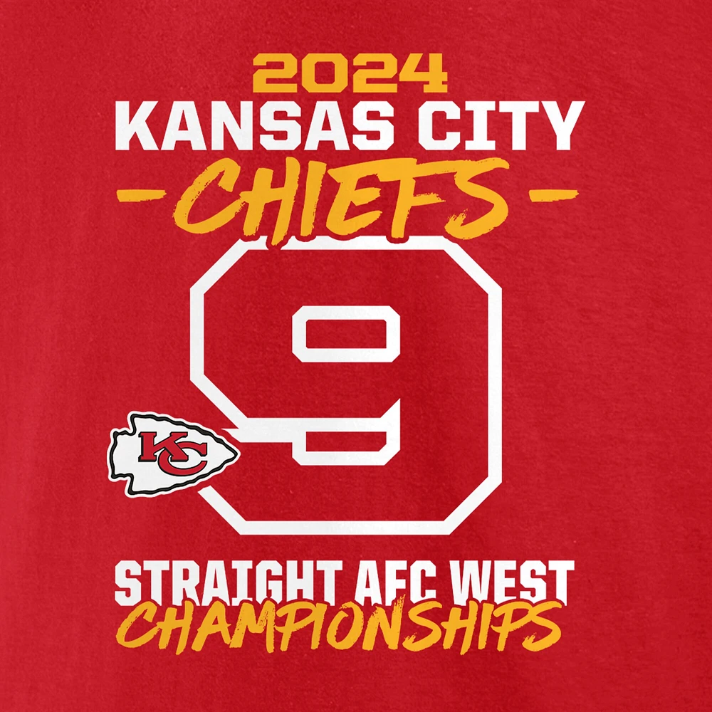 Men's Fanatics Red Kansas City Chiefs Nine-Straight AFC West Division Champions Big & Tall T-Shirt