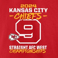 Men's Fanatics Red Kansas City Chiefs Nine-Straight AFC West Division Champions Big & Tall T-Shirt