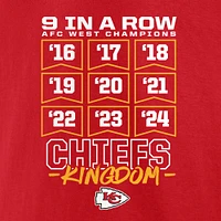 Men's Fanatics Red Kansas City Chiefs Nine-Straight AFC West Division Champions Big & Tall T-Shirt