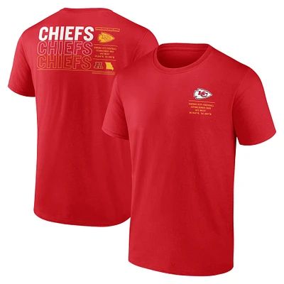 T-shirt rouge Fanatics pour hommes, Kansas City Chiefs Repeat Stats