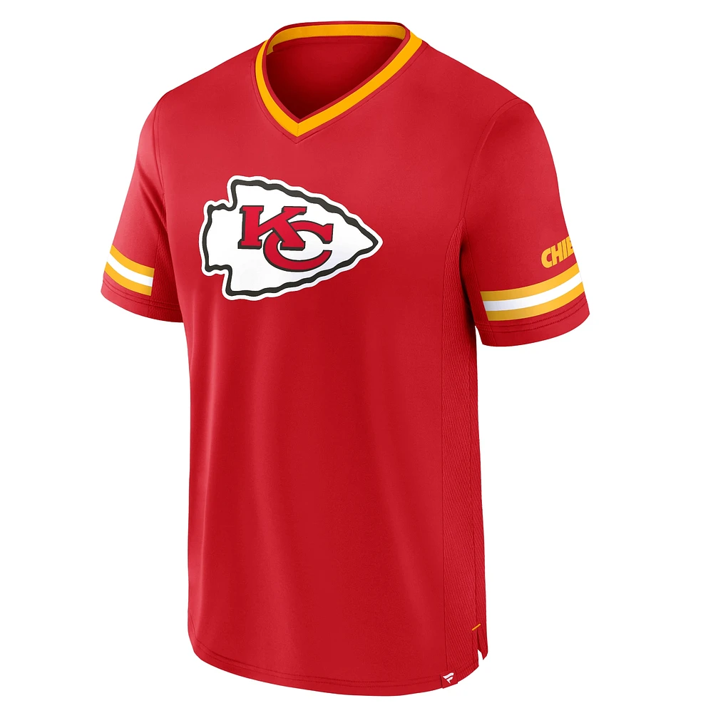 Men's Fanatics Red Kansas City Chiefs Stripe Stacking T-Shirt