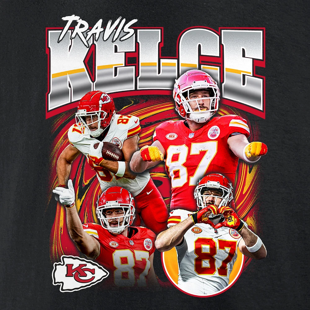T-shirt graphique pour homme Fanatics Travis Kelce Black Kansas City Chiefs Notorious Player
