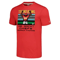 Men's Homage Derrick Thomas Red Kansas City Chiefs Tecmo Bowl Retired Player Graphic Tri-Blend T-Shirt