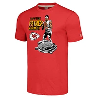 Men's Homage Patrick Mahomes Red Kansas City Chiefs Caricature Player Tri-Blend T-Shirt