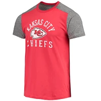 Men's Majestic Threads Red/Gray Kansas City Chiefs Field Goal Slub T-Shirt