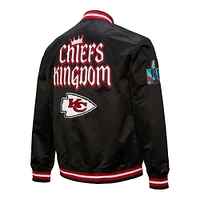 Men's Mitchell & Ness Black Kansas City Chiefs Double Down Satin Full-Snap Jacket