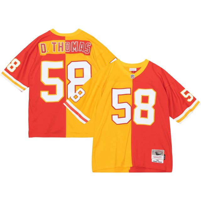 Maillot réplique Mitchell & Ness Derrick Thomas rouge/or des Chiefs de Kansas City 1994 Split Legacy pour hommes