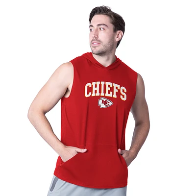 Sweat à capuche sans manches MSX by Michael Strahan rouge Kansas City Chiefs Action pour homme