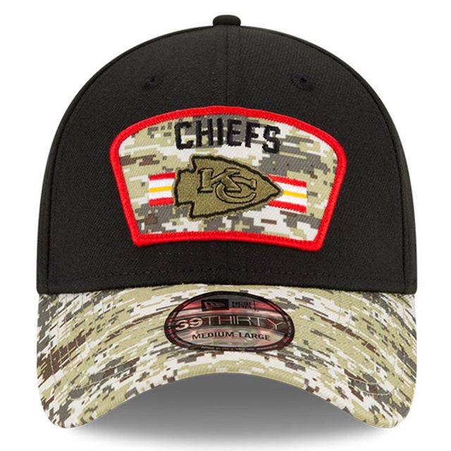 Casquette 39THIRTY Flex pour homme New Era, noir/camouflage Kansas City Chiefs 2021 Salute To Service