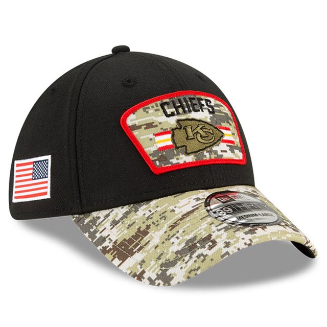 Casquette 39THIRTY Flex pour homme New Era, noir/camouflage Kansas City Chiefs 2021 Salute To Service