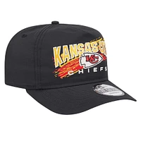 Men's New Era Black Kansas City Chiefs Injection Golfer Adjustable Hat