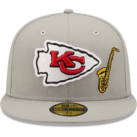Men's New Era Gray Kansas City Chiefs Describe 59FIFTY Fitted Hat