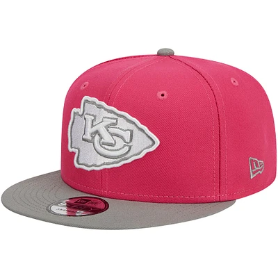 Men's New Era  Pink Kansas City Chiefs 2-Tone Color Pack 9FIFTY Snapback Hat