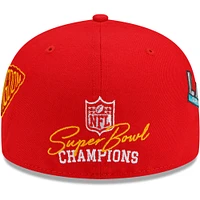 Men's New Era Red Kansas City Chiefs 2x Super Bowl Champions Count The Rings 59FIFTY - Fitted Hat