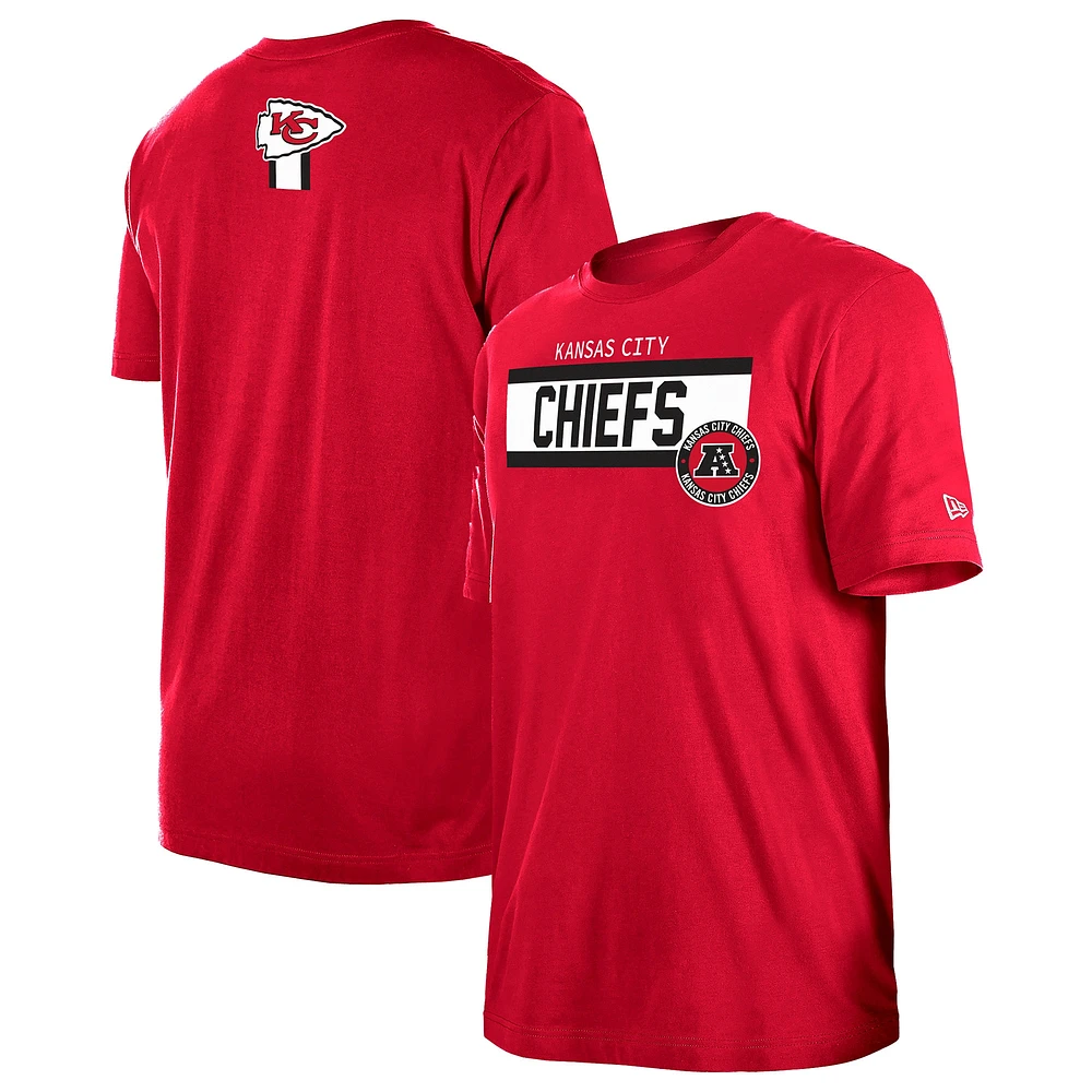 Men's New Era Red Kansas City Chiefs 3rd Down High Density Print T-Shirt