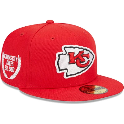 Casquette ajustée 59FIFTY avec sous-visière camouflage des Chiefs de Kansas City New Era rouge pour homme