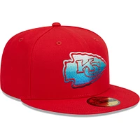 Men's New Era Red Kansas City Chiefs Gradient 59FIFTY Fitted Hat