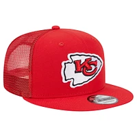 Men's New Era Red Kansas City Chiefs  Main Trucker 9FIFTY Snapback Hat